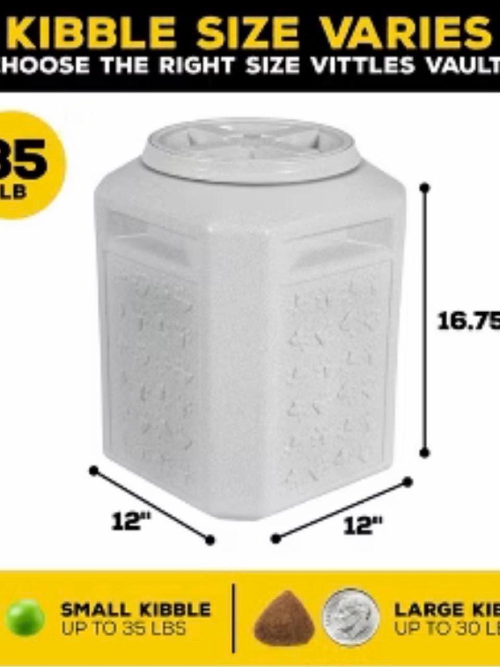 White Pet Food Storage Container - Large
